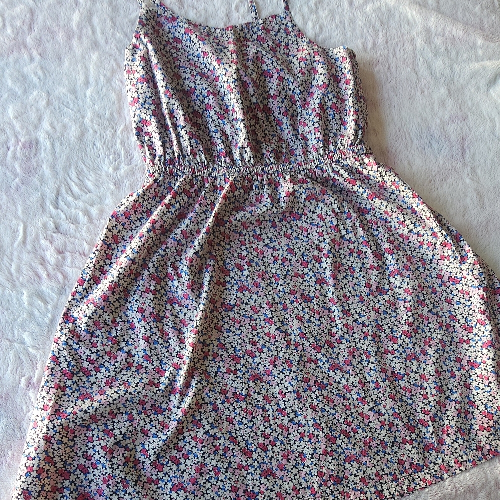 GAP Girls Floral Spaghetti-Strap Dress in Pink, Blue & White